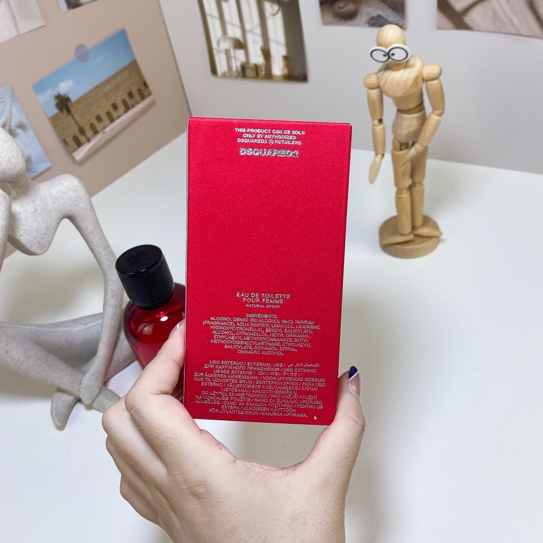 Foto asli parfum warna merah